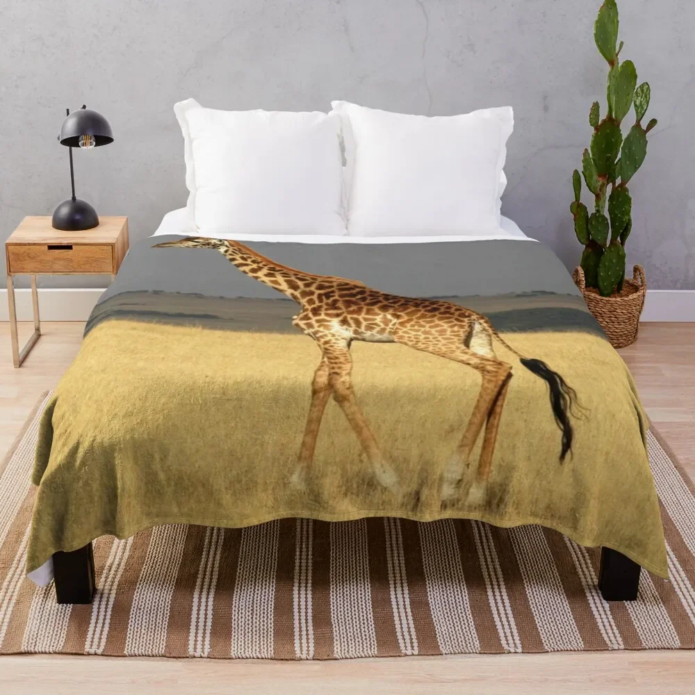 

Giraffe full body Africa African Animals Throw Blanket Hairy Fashion Sofas Comforter Blankets