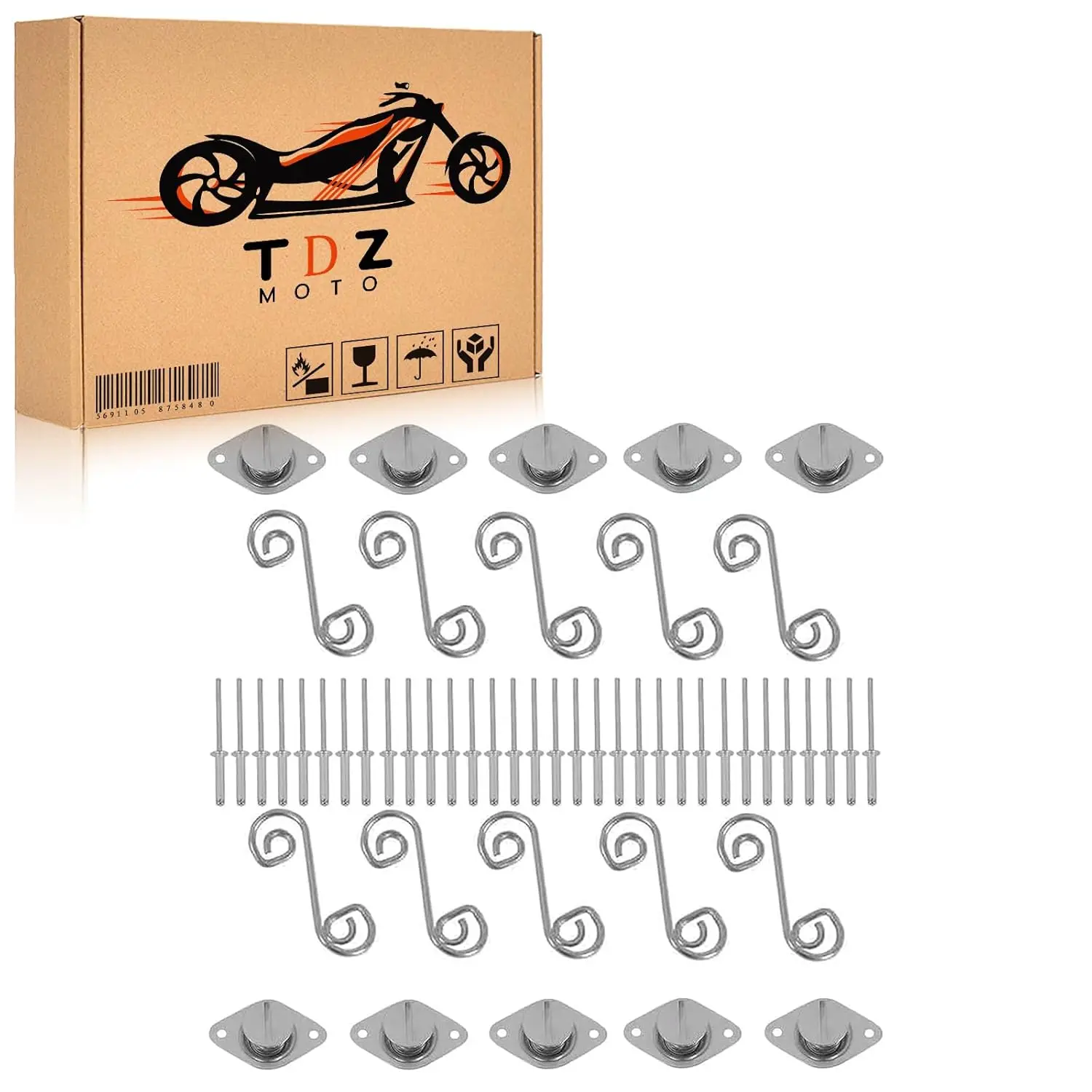 

10Pc Universal For ATV UTV Motorcycle Quarter Turn Self Ejecting Fastener Spring Loaded For Fastening Sheet Metal and Door Panel