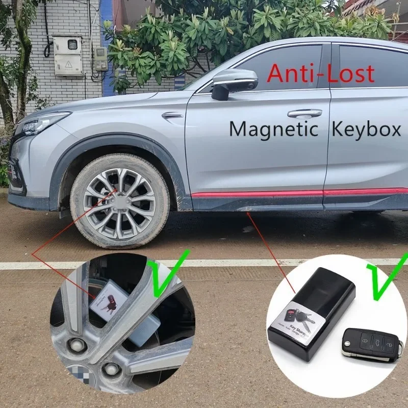 NewCreative Magnetic Black Safe Box Car Key Holder Hidden Storage Secret Outdoor Stash For Home Office Car Truck Caravan