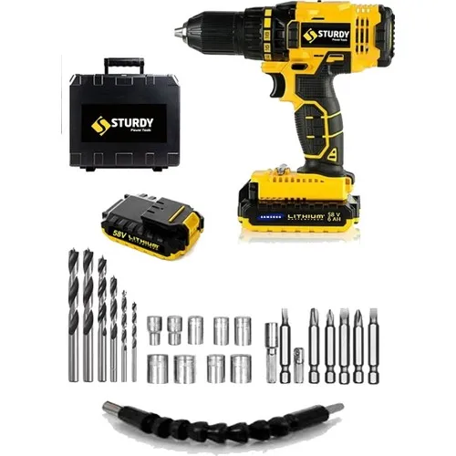 58V 6AH Metal Gearbox EXPRESS SERIES Set Impact Li-ion Double Cordless Drill 27 Piece Set useful multifunctional