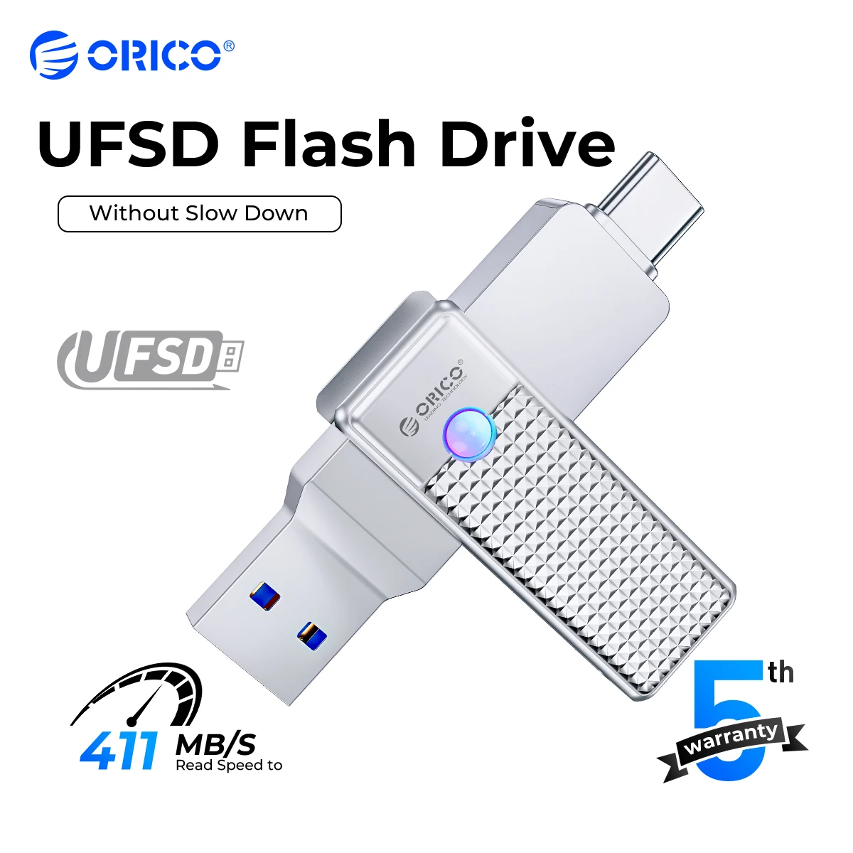 ORICO UFSD 411MB/S 2 in 1 Dual Flash Drive High Speed Pen Drive OTG Type C USB A Dual Interfaces for MacBook Android