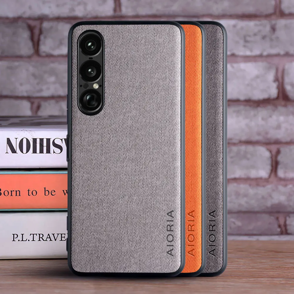 Funda para Sony Xperia 1 VII Leather Master Hard Textil Funda de teléfono de moda Coqua para sony Xperia 1 VII VI V IV III