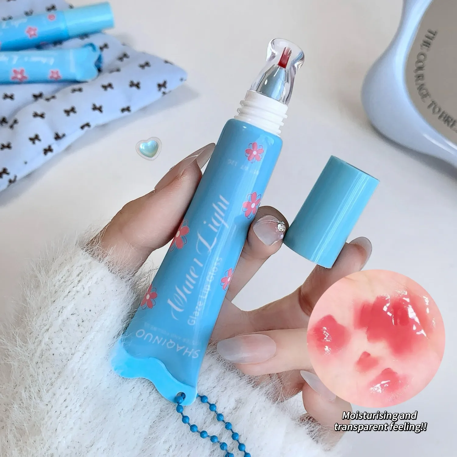 Glass Shine Lip Gloss, Dewy Hydrating Lip Color with Plumping Glow, Sheer Brightening Finish for Natural Makeup Look