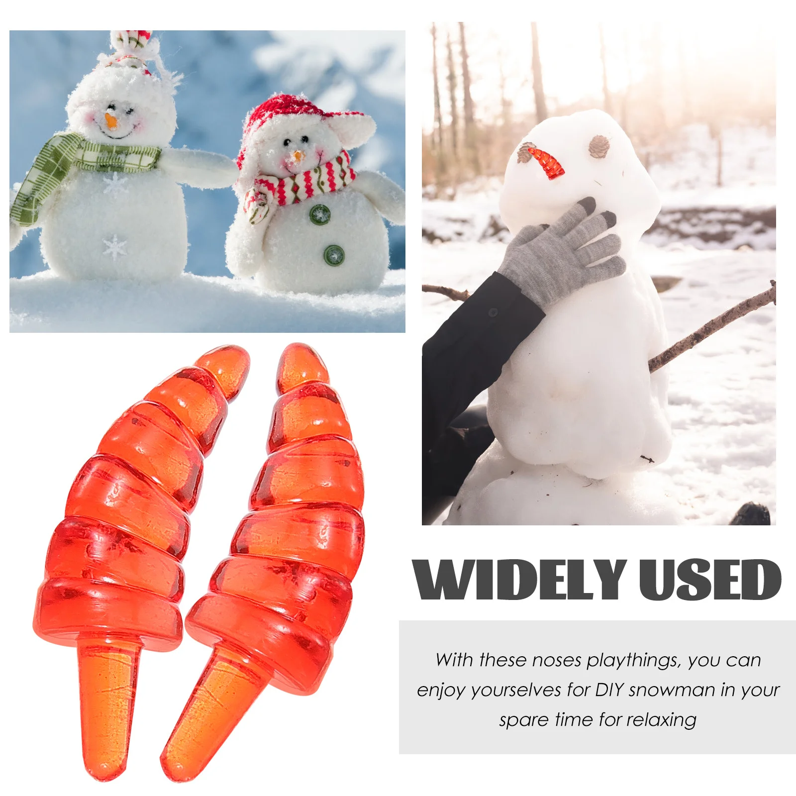 

100Pcs Plastic Snowman Nose for DIY Xmas Decor Christmas Craft Supplies Snowman Making Materials Festive Family Activity Game
