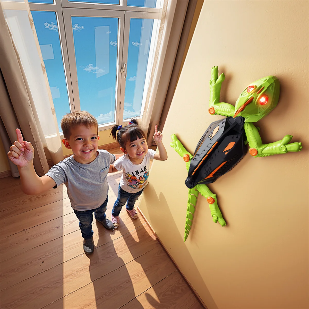 Biomimetic intelligent electric remote control wall climbing chameleon cockroach simulation crawling prank wall climbing car