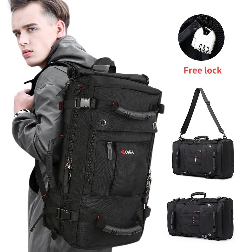 KAKA 50L Waterproof Travel Backpack Men Women Multifunction 17.3 Laptop Backpacks Male outdoor Luggage Bag mochilas Best quality