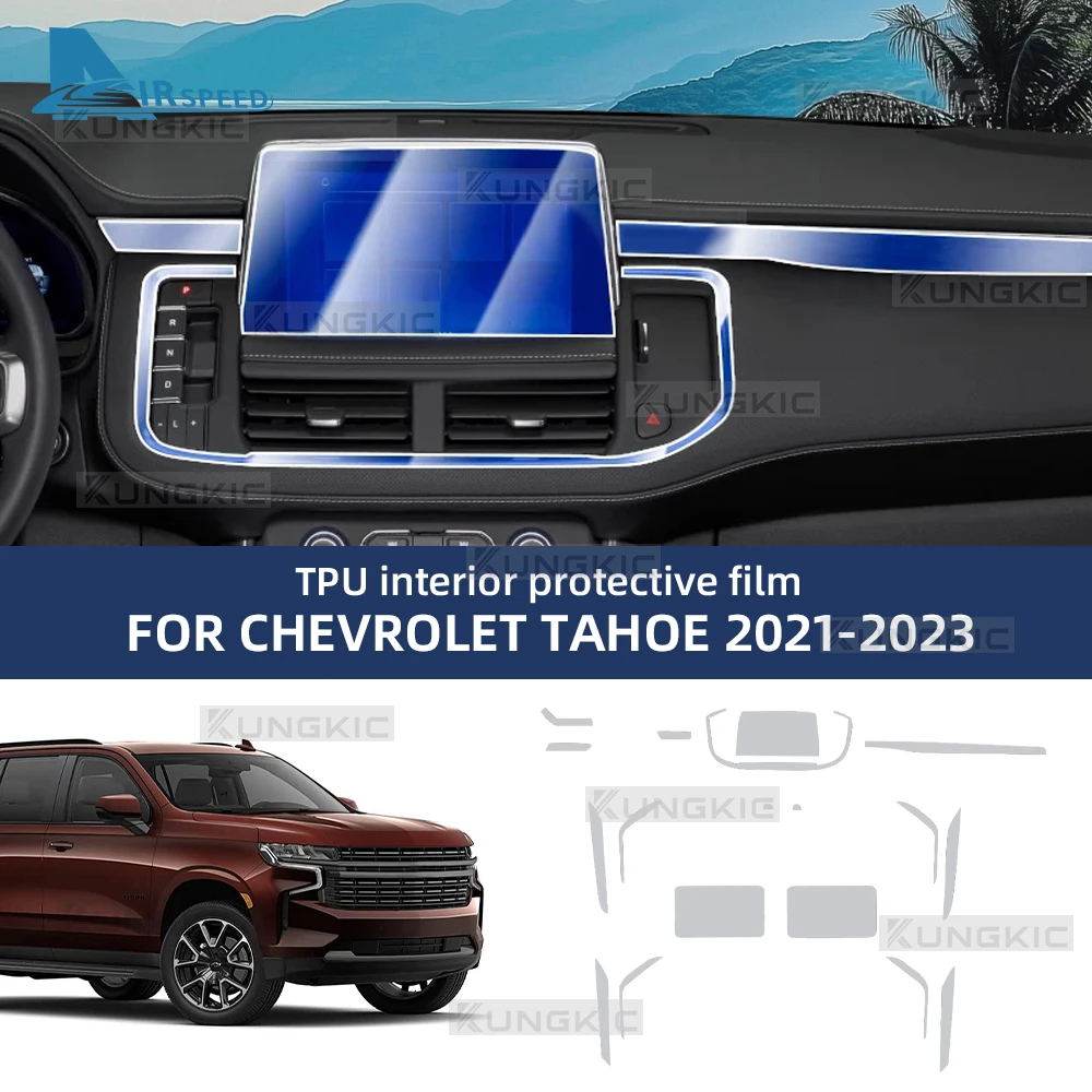 

Для Chevrolet Tahoe 2021 2022 2023, центральная панель автомобиля, экран приборной панели, GPS-навигация, внутренняя пленка, защитная наклейка из ТПУ от царапин