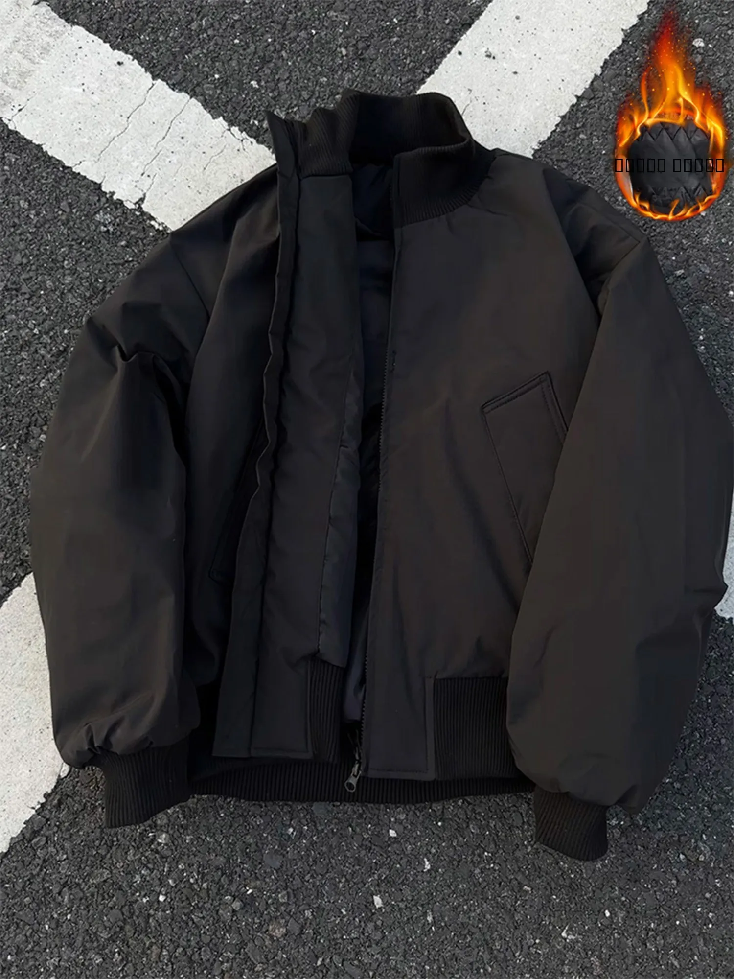 

Cleanfit American Sle Bla ort Flight Jaet Cotton Coat Men's Winter Thiened Warmth Insulation Cotton Clothing