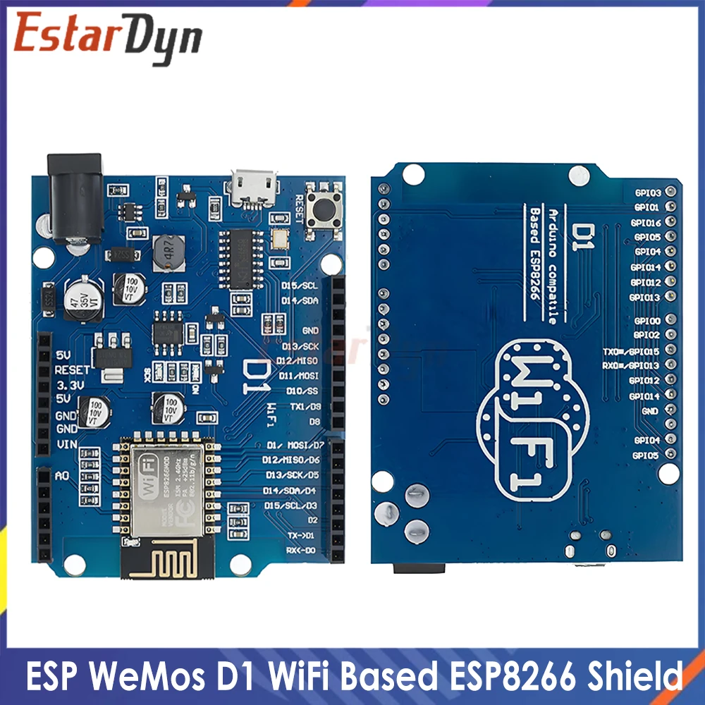 ESP8266 Module ESP-12F ESP-12E WiFi Board for WeMos D1 UN0 R3, IoT Smart Home Development