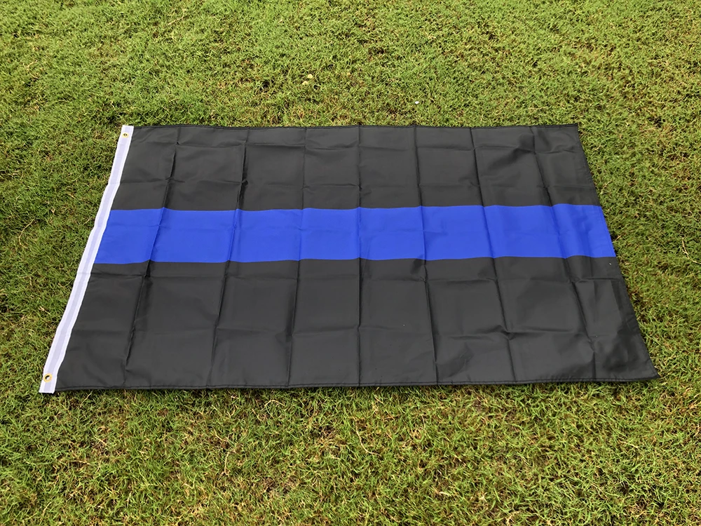 SKY FLAG Thin Blue Line Police Flag 3X5Fts 90X150cm high quality double side printed polyester hanging banner for decoration