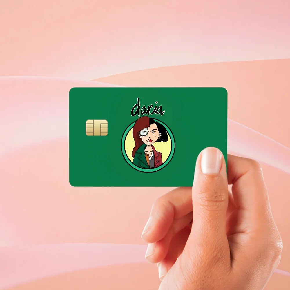 Cartoon D-Daria 2024 Anime Cartoon Skin Stickers Film Tape Case For Big Credit Debit Card Front Side