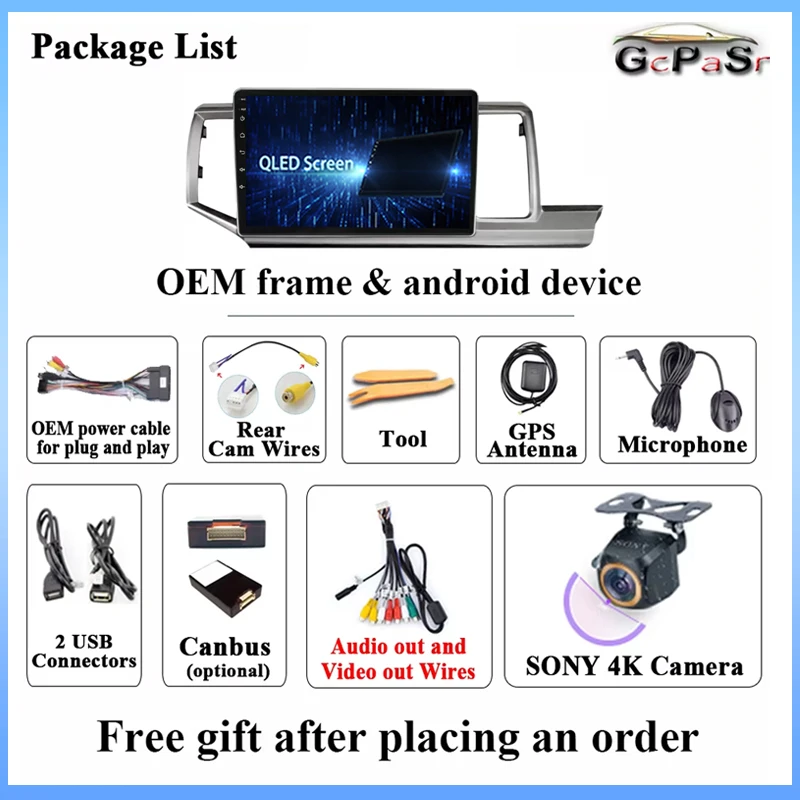 Android Car Radio For Honda Stepwgn 2.0 RK 2009-2013-2015 Navigation Player Multimedia Carplay 2Din DVD Stereo QLED Screen 2Din