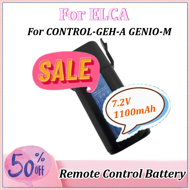 

Remote Control Battery 7.2V 1100mAh for ELCA CONTROL-GEH-A GENIO-M Rechargeable Batteries