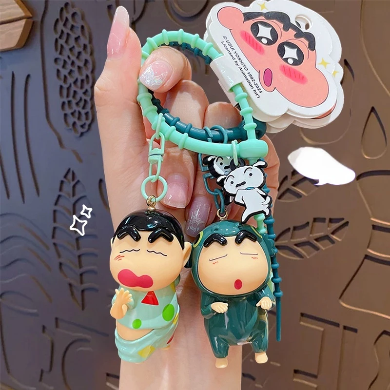 Crayonshin Chan Raincoat Series Pinch Music Keychain Doll Pendant Backpack Hanger Car Keychain Couple Children'S Christmas Gifts