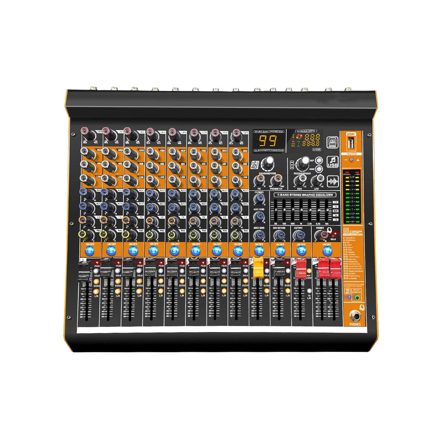 99 dsp professional digital audio mixer dj console 24 channel mixer professional audio mixing console Guangdong factory price