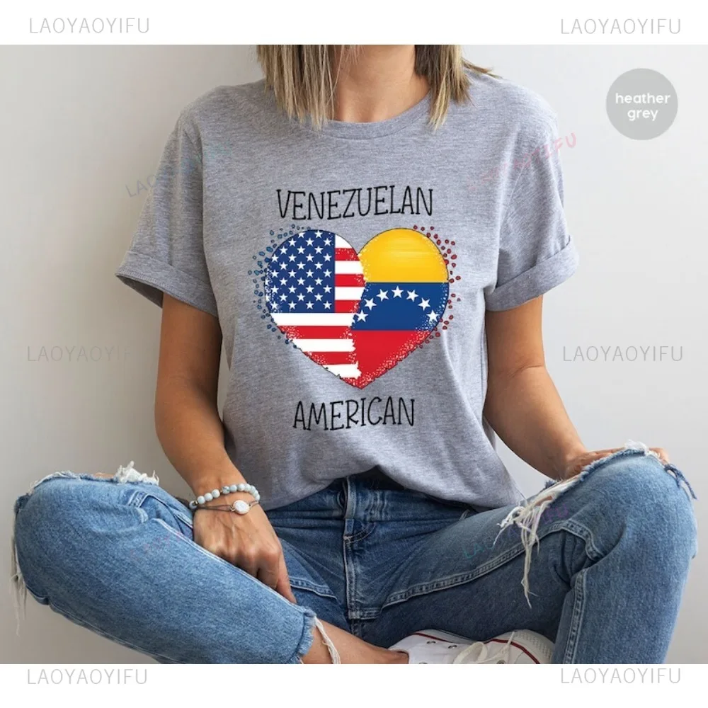 Venezuela Flag High Quality Printing Shirt Venezuelan American Shirt Venezuela Hasta El Final with Venezuela Fashion Tops Women