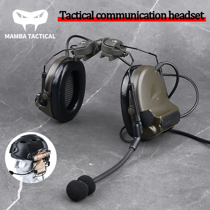 

WADSN C2 Comtac II Tactical Communication Headset Helmet Stand With Flashlight Mount Adapter For Fast Helmet Rail Mount