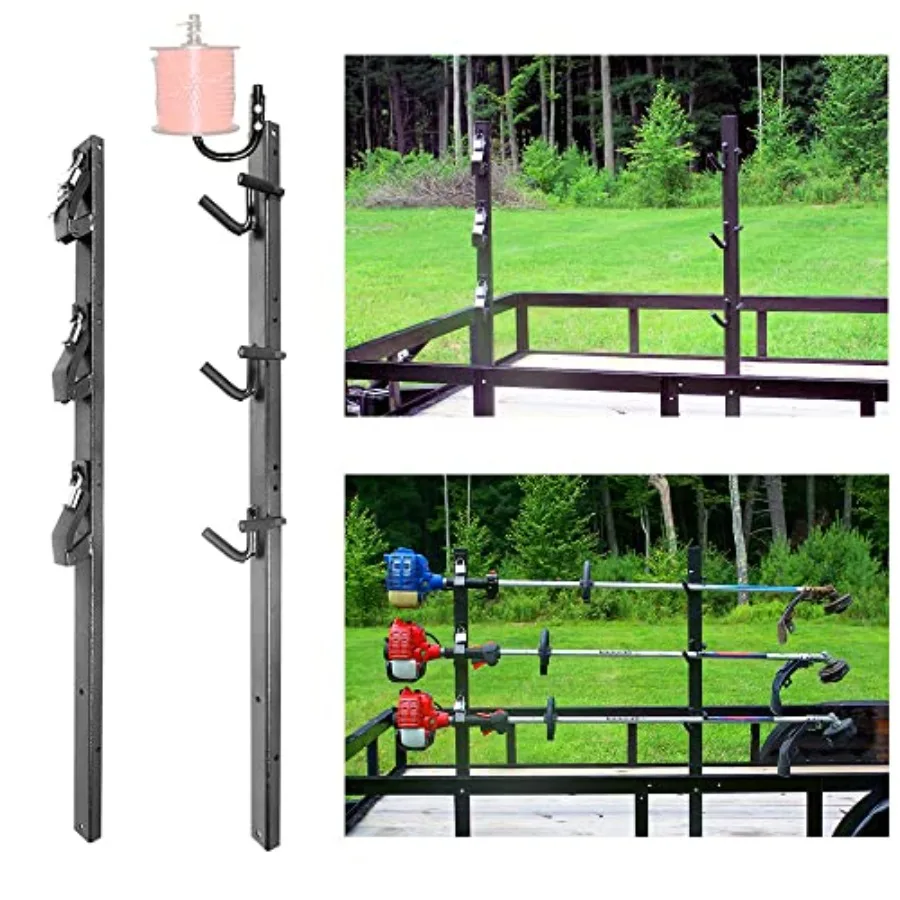 

ELITEWILL Weed Eater Rack for Trailer 3 Place Open Trailer Trimmer Rack Weedeater Rack Holder for Landscape Truck with 3 Indivi