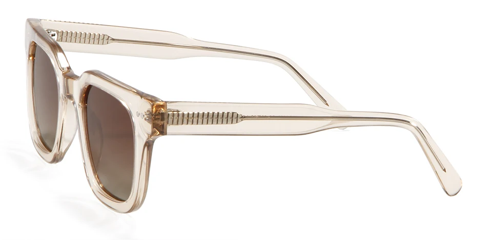 Chim 004 Designer-Sonnenbrille aus schwarzem Acetat, große polarisierte quadratische Fassung für Damen und Herren, flache UV400-Schutzgläser – Detail 8