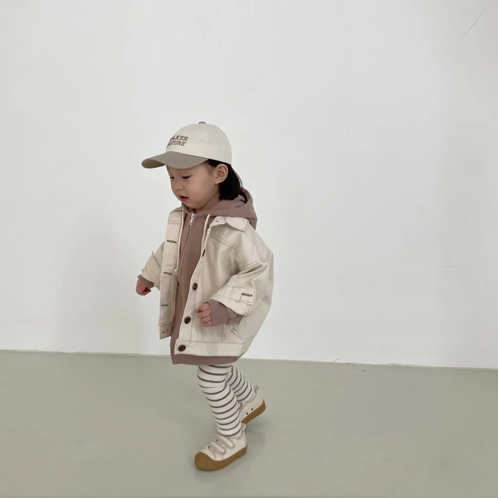 Autumn New Children Long Sleeve Denim Coat Solid Boys Jacket Baby Girl Casual Coat Infant Single Breasted Outerwear Kids Clothes 4