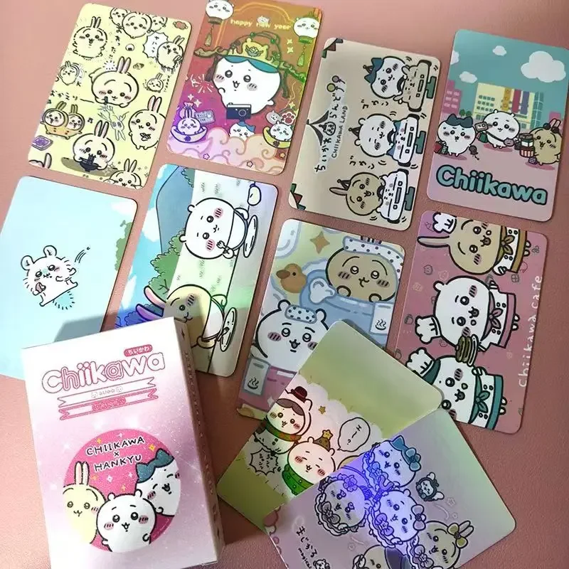 50pcs Small Card Chiikawa Cute Two-dimensional Hachiware USAGI Peripheral Self-printed Laser LOMO Card Ins Gift