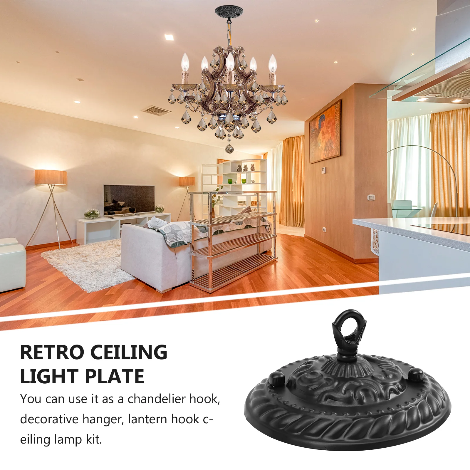 

Retro Light Canopy Vintage Ceiling Plate for Pendant Lamp Mounting Bracket Decor Hanger Sturdy Chandelier Canopy Kit