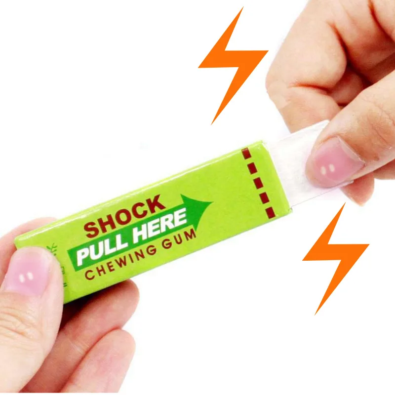 Electric Shock Joke Chewing Gum Pull Head Shocking Toy Gift Gadget Prank Trick Gag Funny Practical Jokes Toy Birthday Present