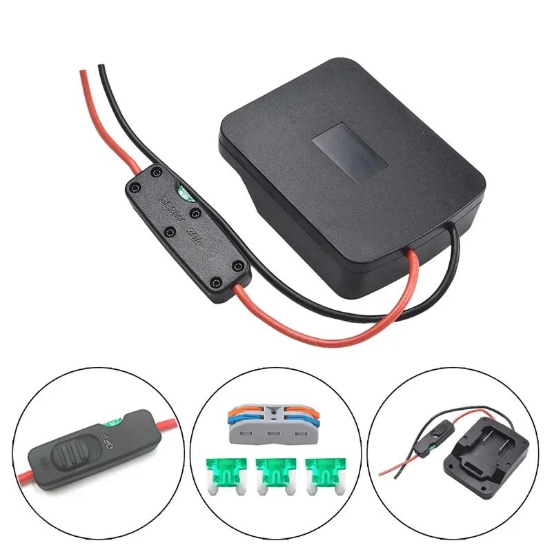 for Parkside 18V Li-ion Battery Power Ride Wheel Adapter DIY Converter with Fuses&ON/Off Switch for Rc Car Toys, Robotics