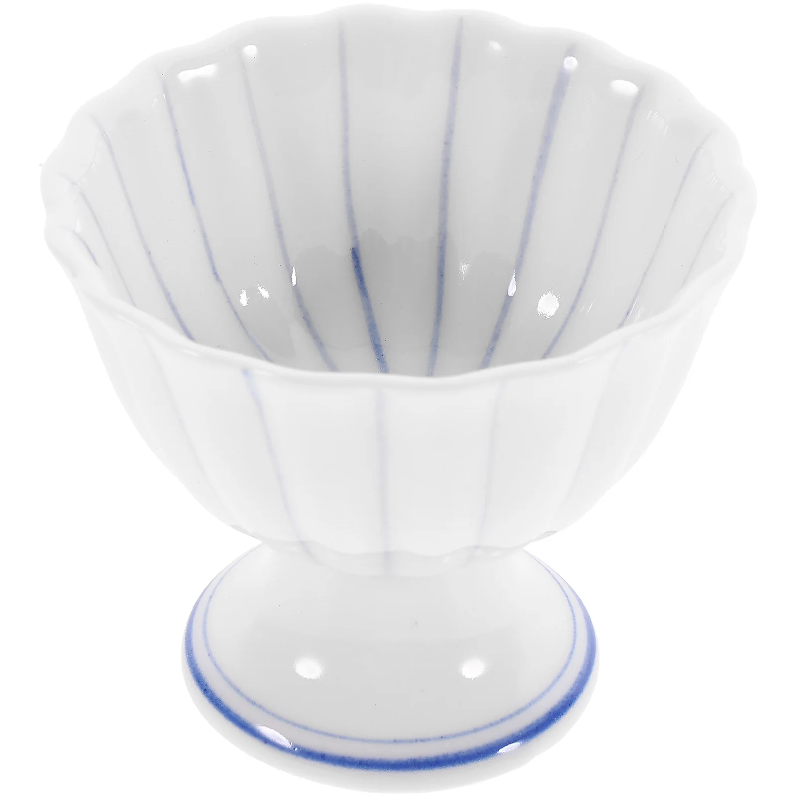 

Ceramic Ice Cream Bowl Footed Decorative Dessert Holder Safe Serving Dish for Yogurt Dessert