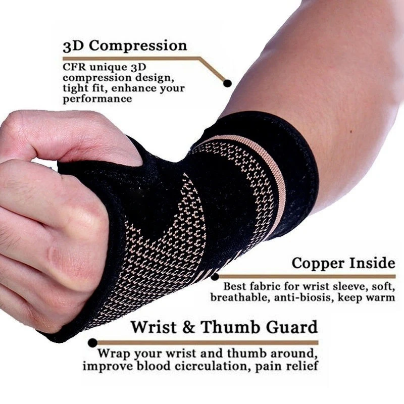 1 Stück Hebe-Handgelenkschlaufen, professionelles Armband, Sport-Kompressions-Handgelenkschutz, Arthritis-Brace-Ärmel – Detail 5