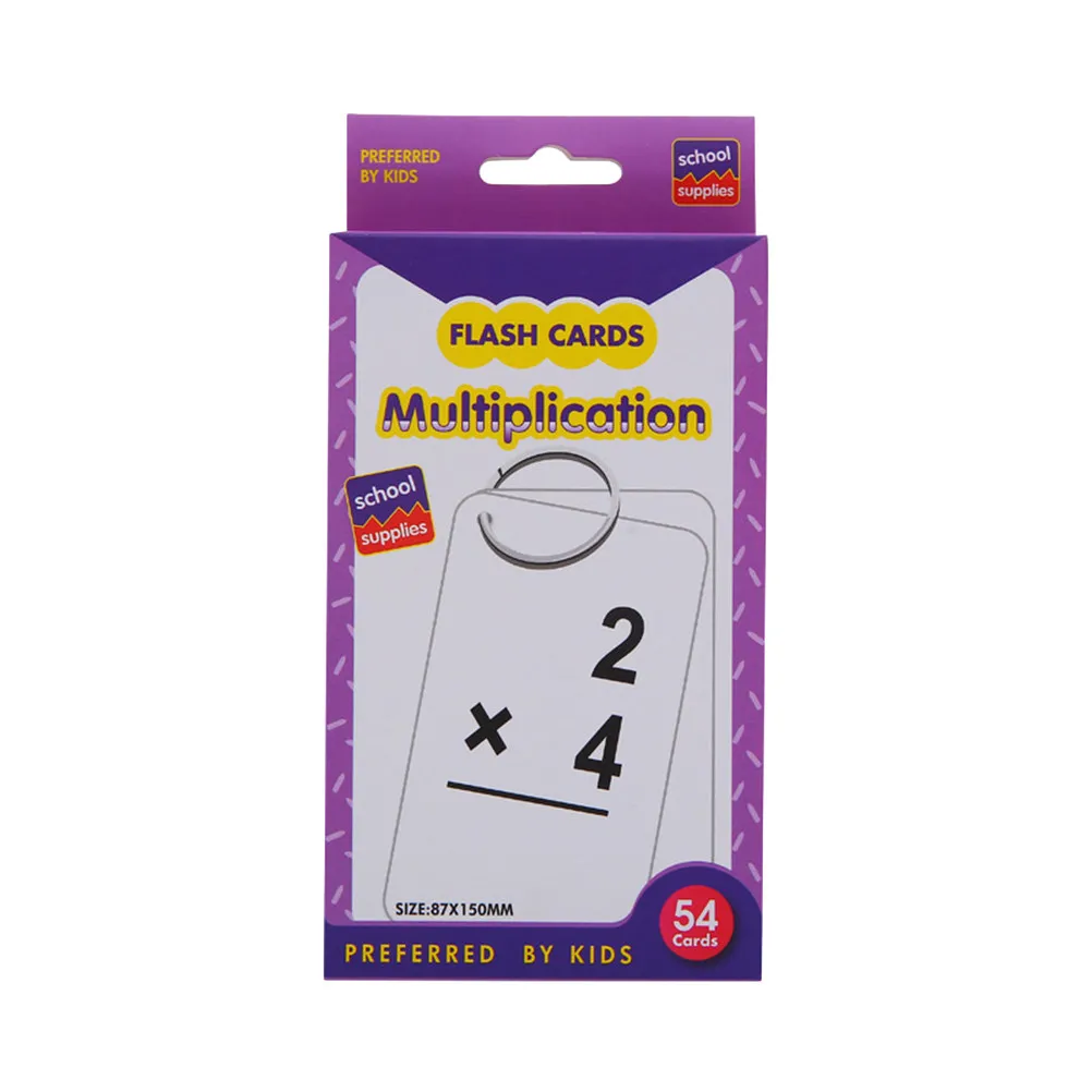 54Pcs Arithmetic Flash Cards for Kids Math Learning Educational Cards Multiplication Practice Prelearning Tools School Supplies