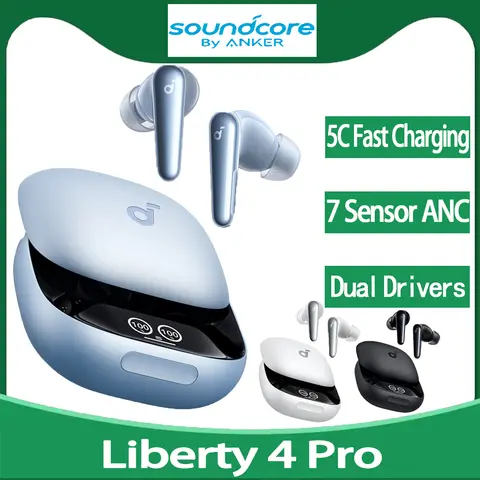 Version mondiale Anker Soundcore Liberty 4 Pro écouteurs suppression de bruit sans fil écouteur TWS en temps réel ANC Charge rapide 6 micros