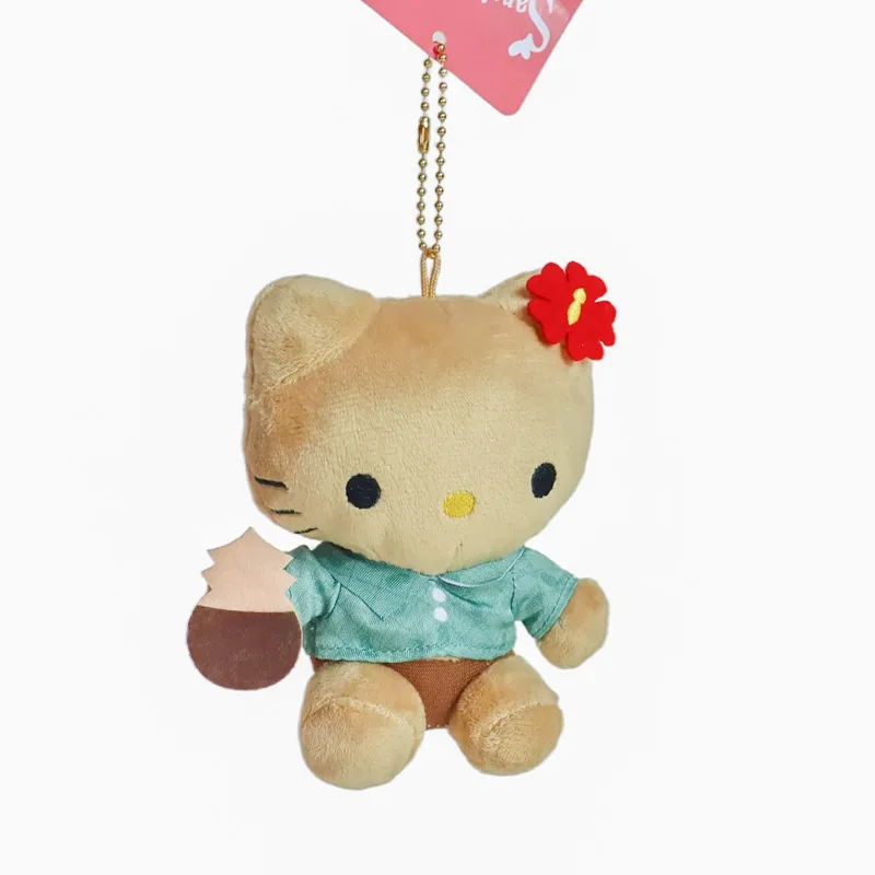 سانريو هالو كيتي هاواي خشب الصندل النعناع الأخضر الملابس زهر الكرز الأحمر الجلد الأسود أفخم قلادة حقيبة ظهر الطالب التبعي #4