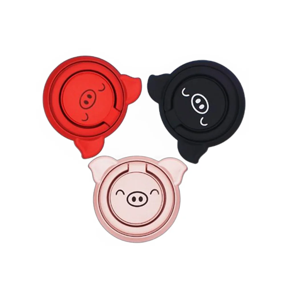 

Мультяшный круглый держатель для мобильного телефона со свиньей, подставка для смартфона, кольцо на палец, универсальная задняя наклейка с пряжкой, стойка для Huawei Xiaomi