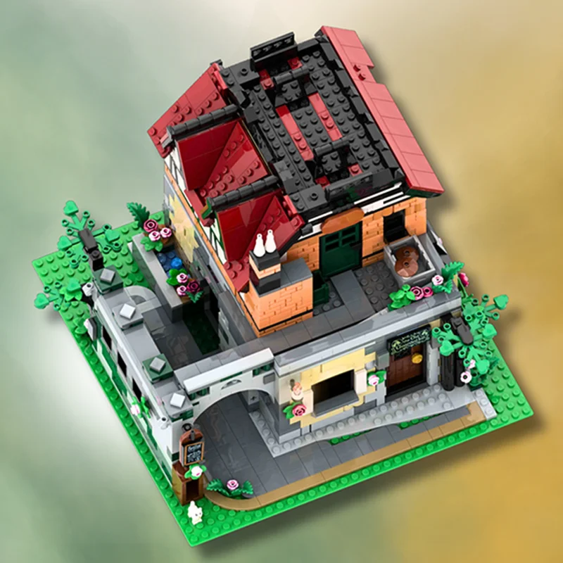 1917 pz MOC Il Vecchio Guardato Inn Castello Building Blocks Pensiero Logico su Costruzione FAI DA TE Assemblare Giocattolo Di Natale Regalo