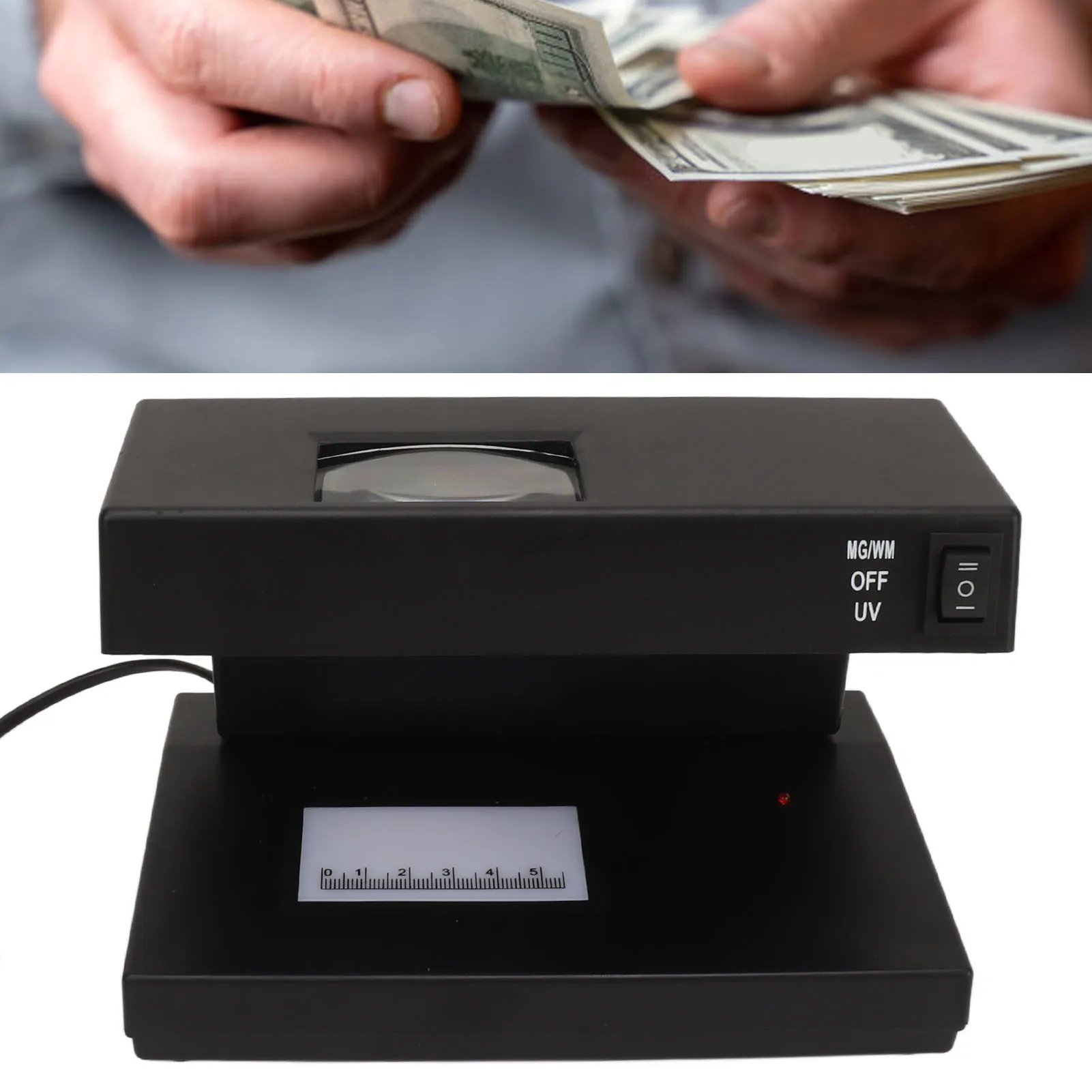 

Counterfeit Bill Detector 9W UV Light Bill Money Detector Checker Tester with Magnifier Desktop Counterfeit Detector