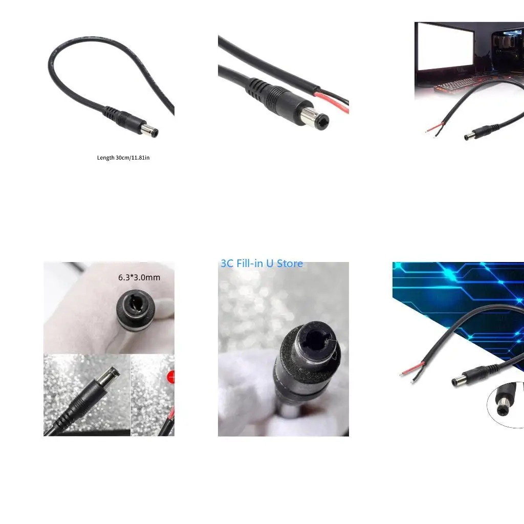 G8TA 6.3x3.0mm Male Plug to 2Pin Efficient Power Supply Cable for All in PCs