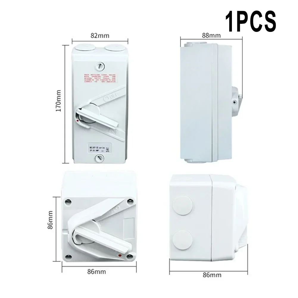 

Manual Rotation Disconnect Switch 170*82*88mm 20A 220-440 (V) 32A 3P/4Poles 63Amp IP65 Outdoor. Waterproof.1PCS