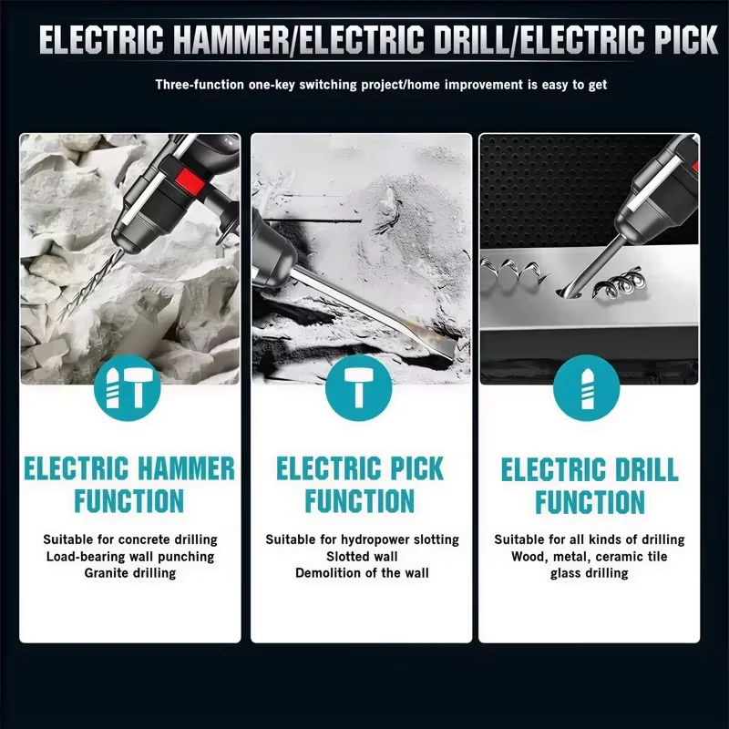 Makita DHR242 18V LXT® Li-ion Brushless Cordless Rotary Hammer Drill 26mm Concrete 4700 IPM 3-Mode Heavy Duty Professional view 3