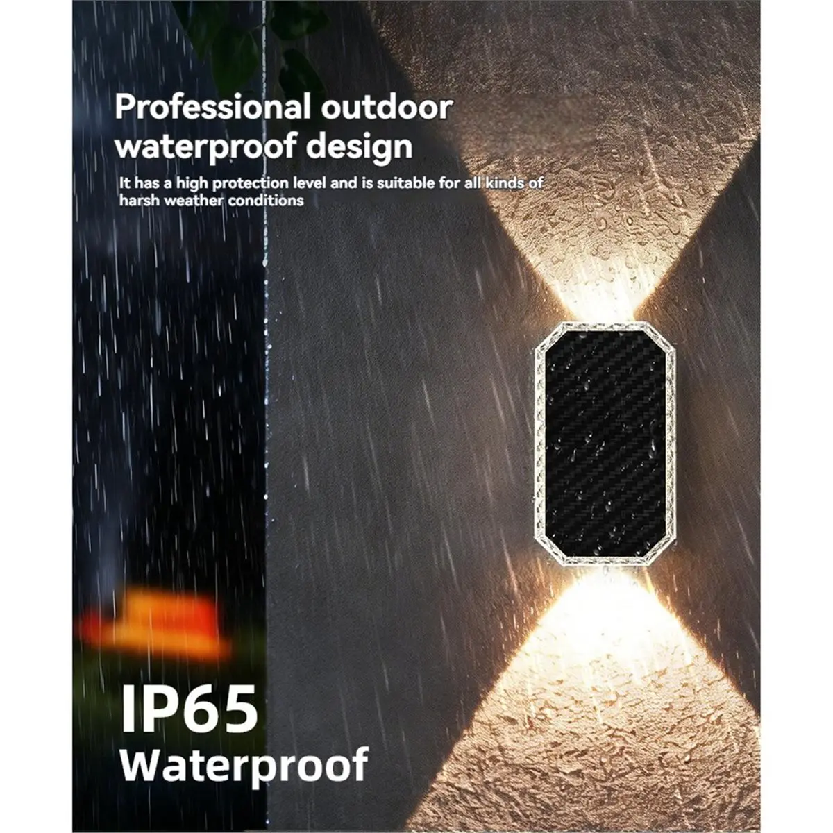 PHONE&GEAR 2PCS Solar Fence Lights Outdoor 3-Color Temperature Wall Lighting with Dual Focused LED Up Down for Backyard Patio P