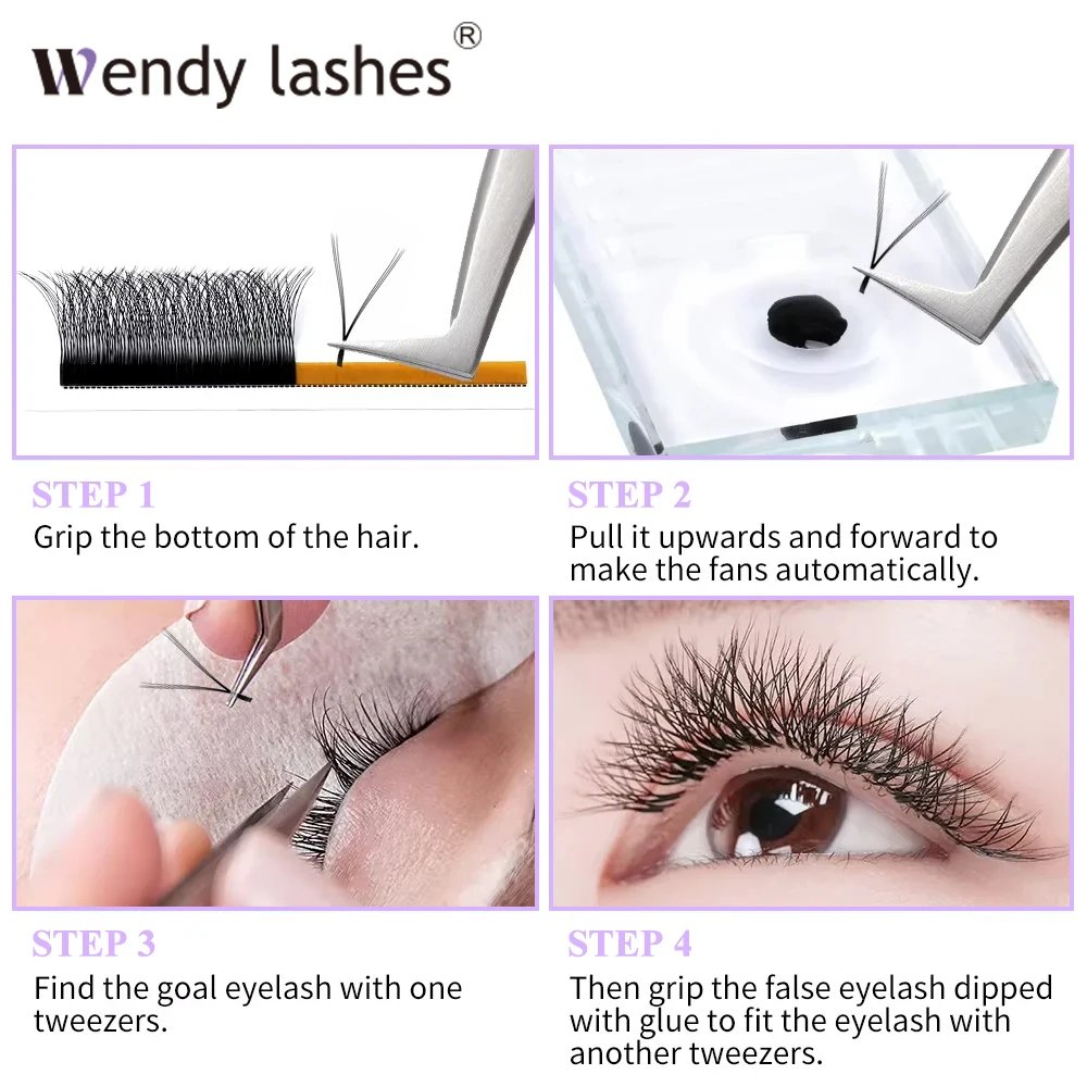 Wendy cílios yy forma extensões de cílios 12 linhas c/d onda preto y cílios pré-fabricados volume fãs individuais cílios suprimentos