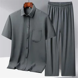 Chinese Retro Short Sleeve Tang Suit Kung Fu Tai Chi Clothes Men's Hanfu Fu Cheongsam With Pocket Shirt