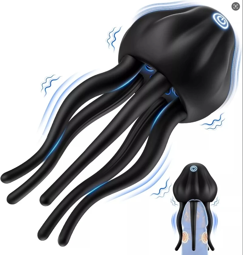 10-Speed Vibrating Male Masturbator, Upgraded Penis Stimulator with 8-Tentacle Silicone Sleeve, Rechargeable Waterproof Sex Toy for Men