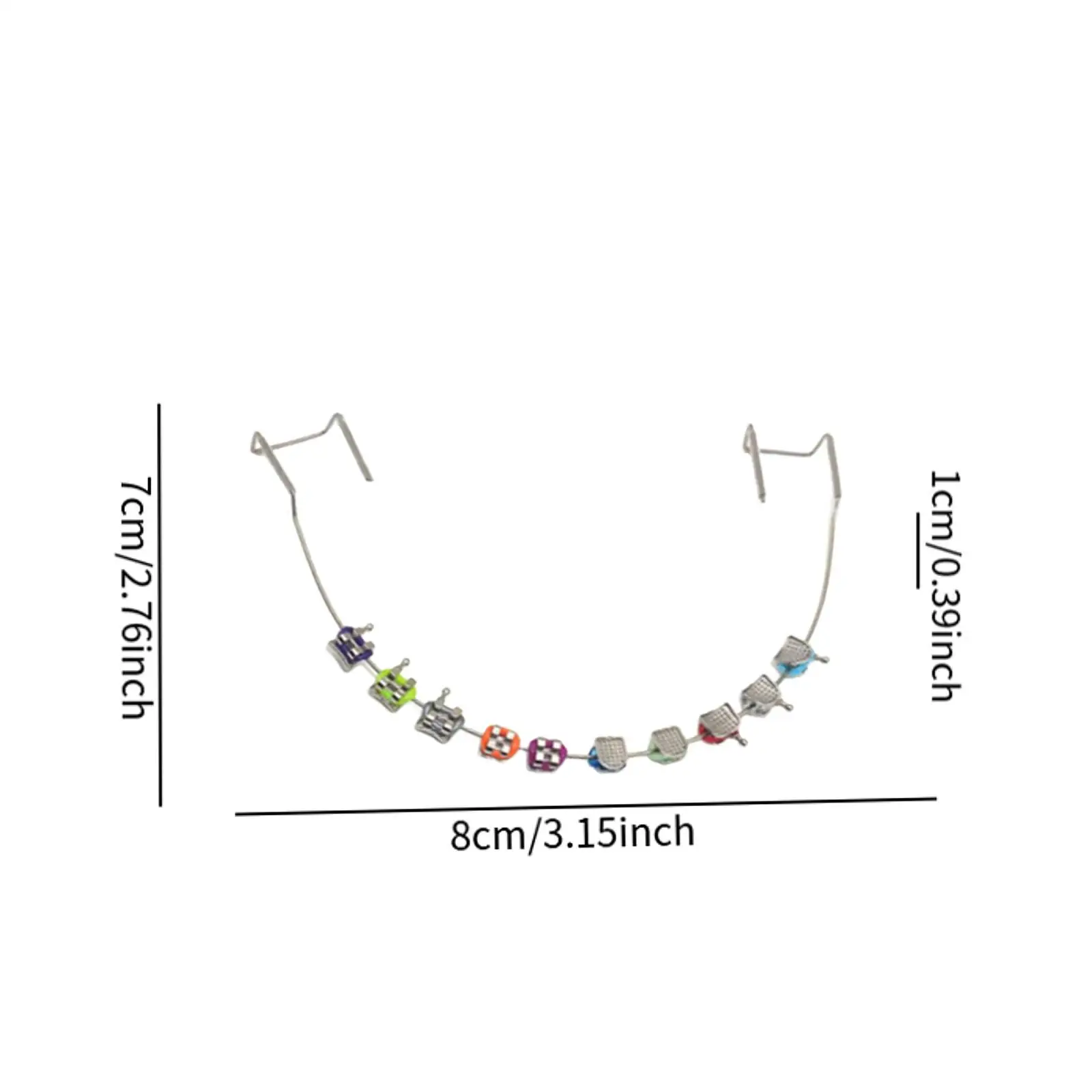 Stainless Steel Temporary Tooth Decoration Fake Braces Kit with Metal Wires for Teeth Fashion Accessory Use