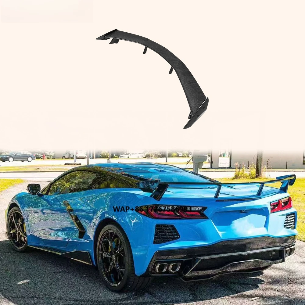 For C8 20-24 Carbon OE2 Style Rear Trunk GT Spoiler Wing