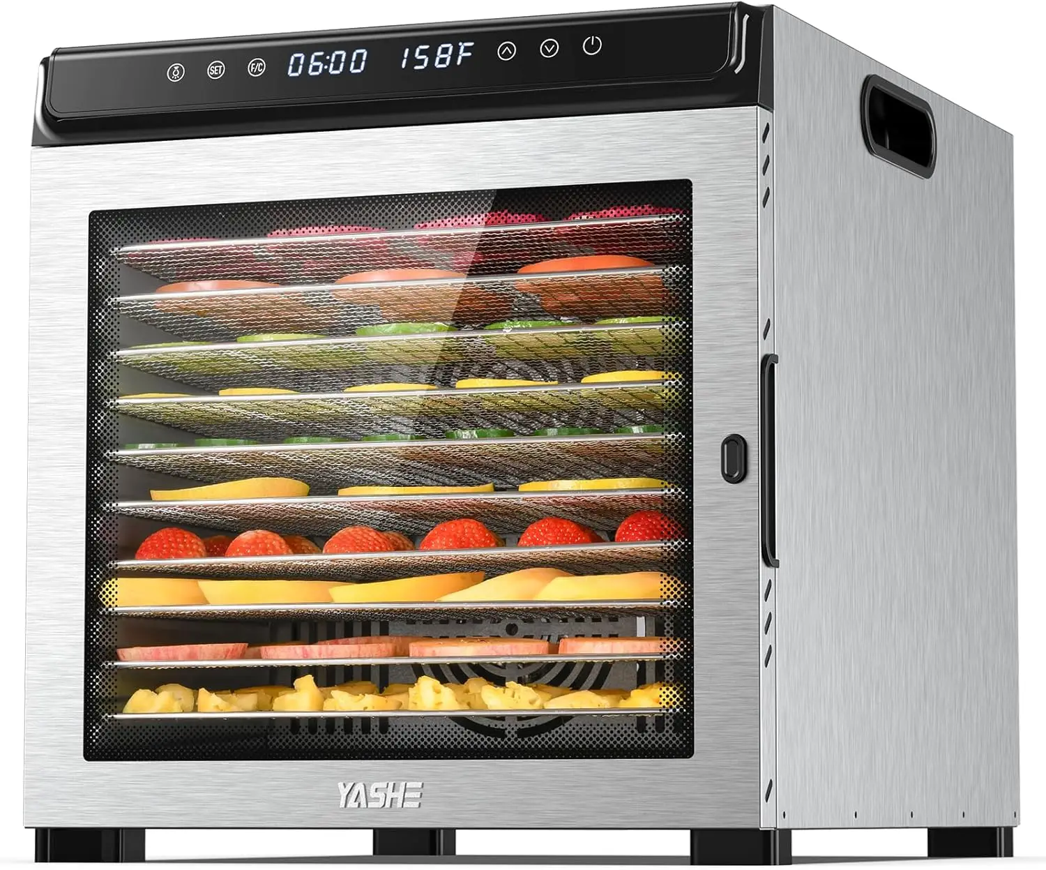 Food Dehydrator Machine, 10 Stainless Steel Food Dryer,  Timer and Temperature Control