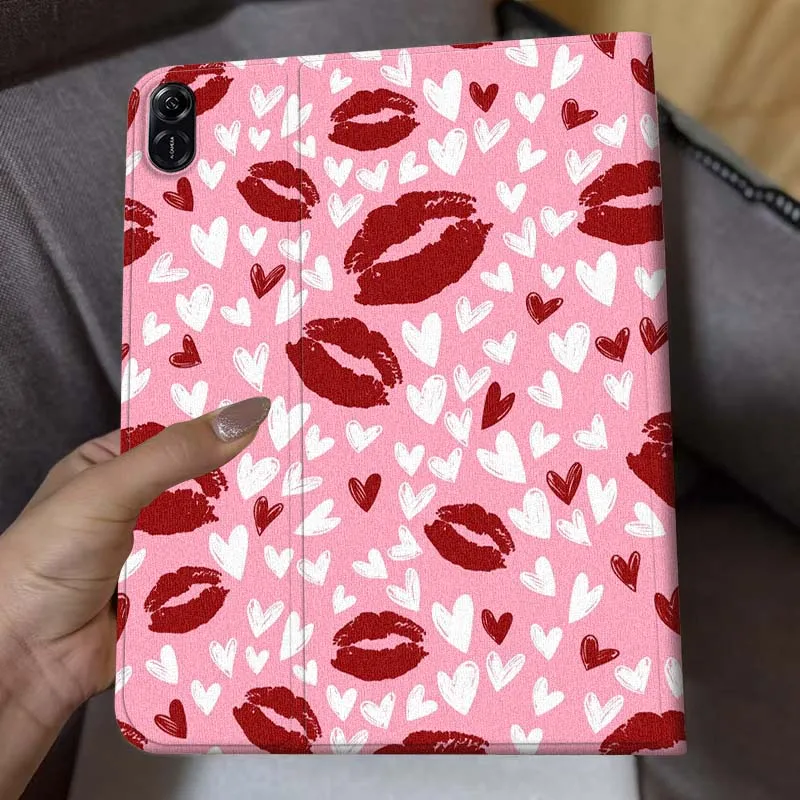 Luxe lip patroon Tablet Case Voor Honor Tab Pad 6 7 8 9X8 V7 V8X9 13X8a X9a Pro 10 Magic GT GT2 10.1 13.3 Inch