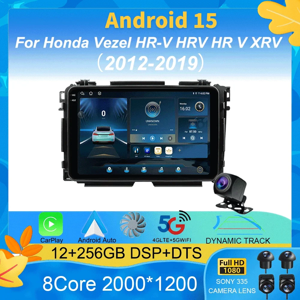 Android 15 Carplay Car Radio Multimedia Player For Honda Vezel HR-V HRV HR V XRV 2012-2019 Autoradio GPS Stereo 2din Head Unit