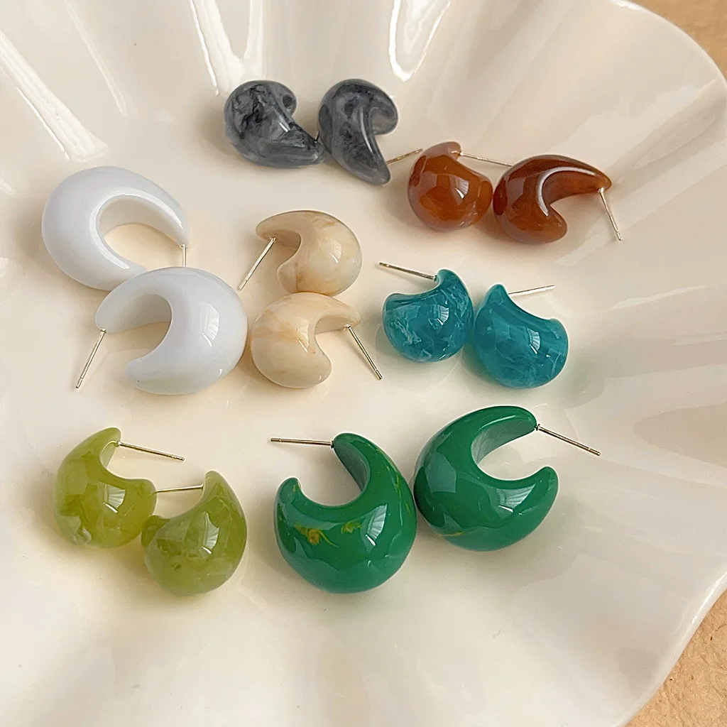 Настоящее серебро 925 пробы, акриловые серьги-гвоздики с каплями воды для женщин, вечерние классические ювелирные изделия, минималистичные аксессуары