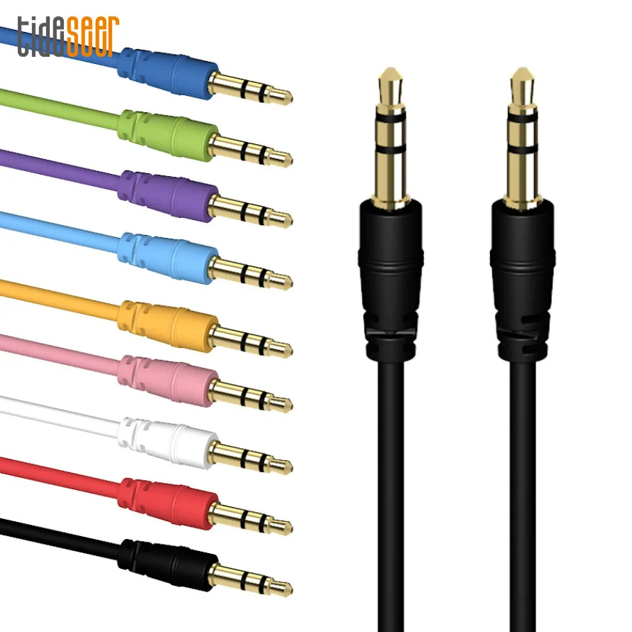 

2000pcs 1m Gold Plated Plug Jack 3.5mm Audio Cable M/M Stereo Aux Cord Line For iPhone Car Headphone Speaker MP3/4 PC Wire